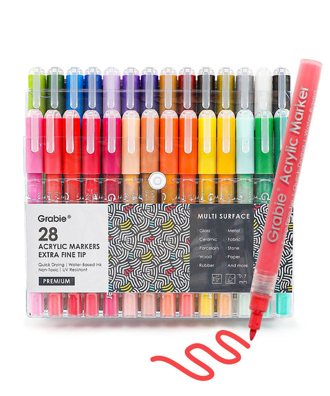 Extra Fine Tip Acrylic Paint Marker Set of 28