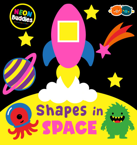 Neon Book Shapes in Space