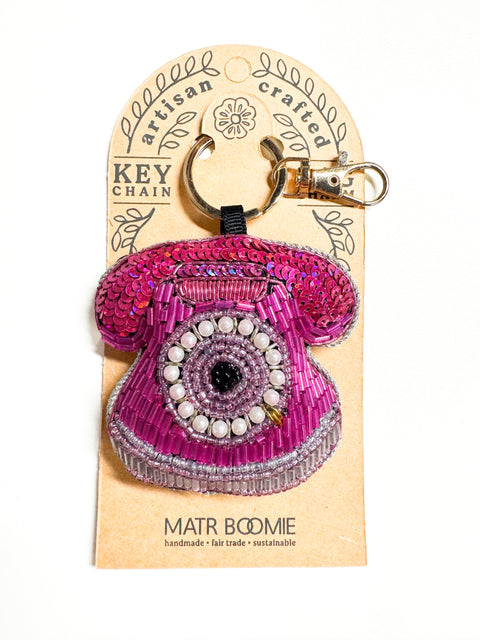 Telephone Pink Bag Charm