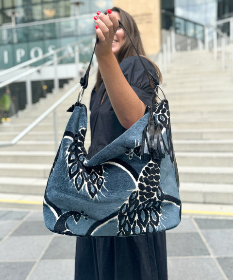 Emma Tasseled Peacock Carpet Bag