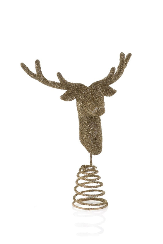 Glittered Deer Tree Topper