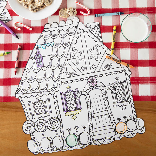 Die Cut Gingerbread House Coloring Placemat