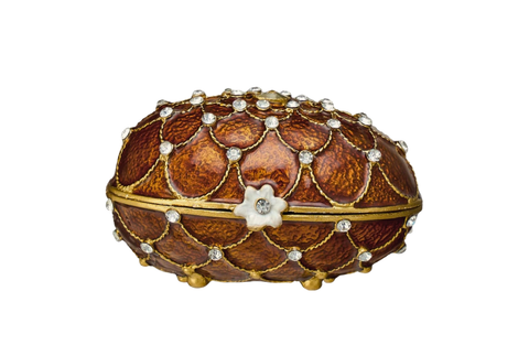 Enameled Metal Egg Trinket Box