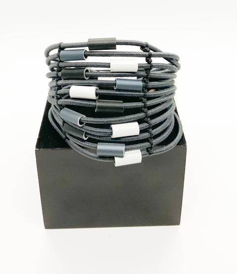 Multirow Bracelet with Aluminum Cylinder & Magnetic Closure