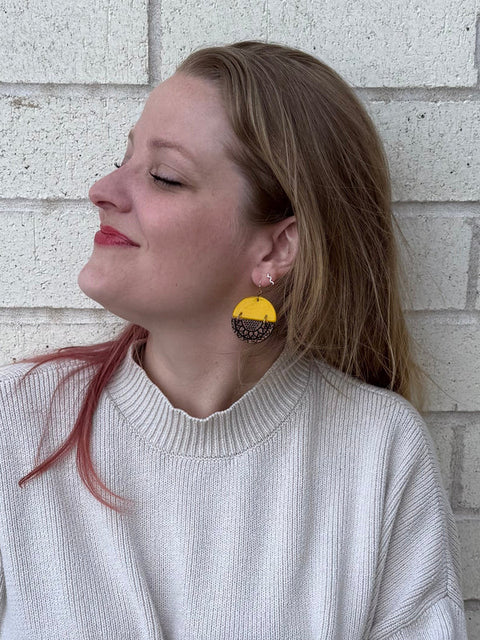 Sunflower Fields Mixed Material Earrings