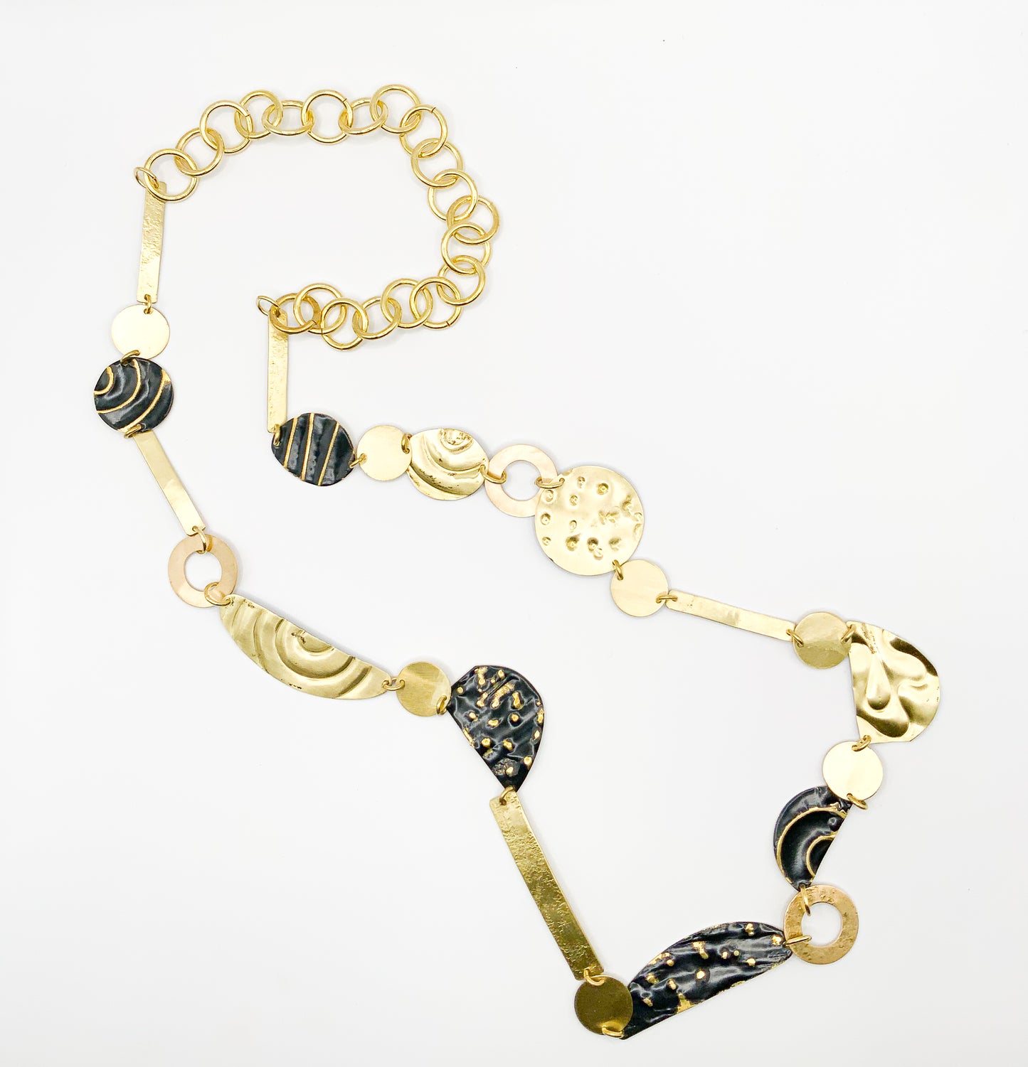 Black and Gold Patterned Necklace