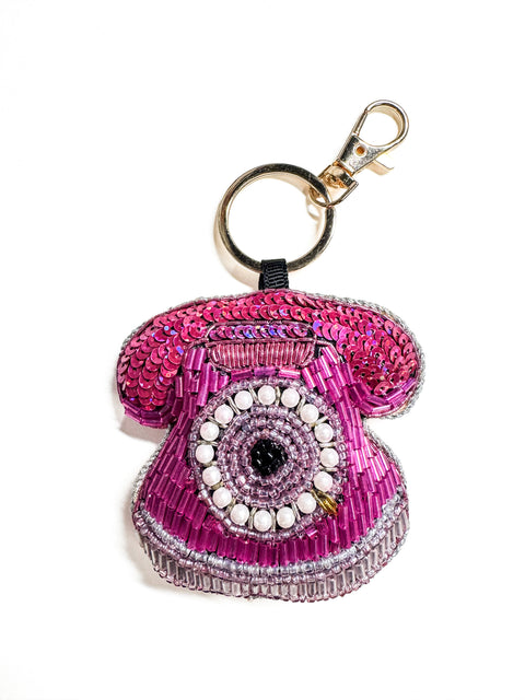 Telephone Pink Bag Charm