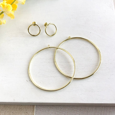 Gold Double Hoop Posts