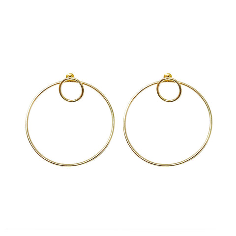 Gold Double Hoop Posts