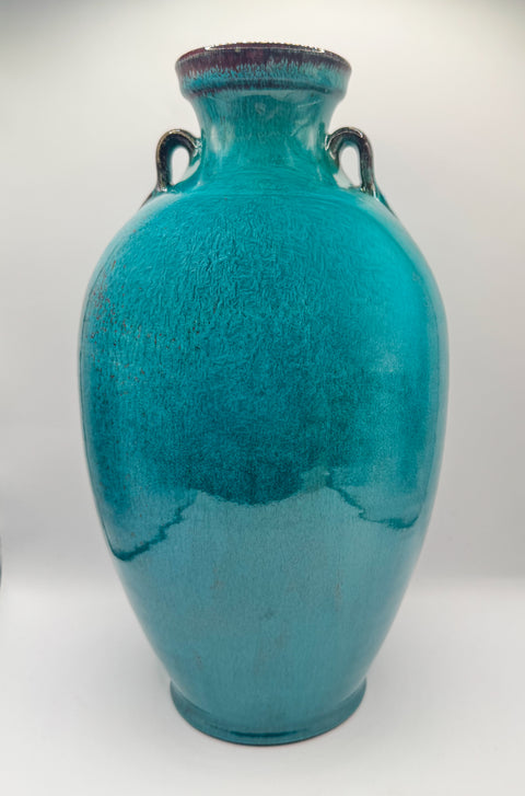 Two Handled Vase in Chinese Blue