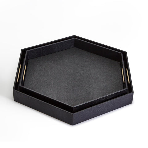 Black Hexagon Stingray Tray