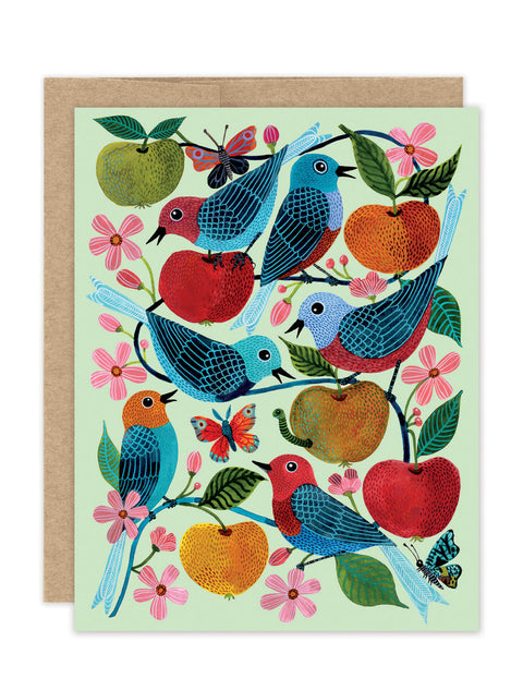 Birds & Apples Boxed Notecards