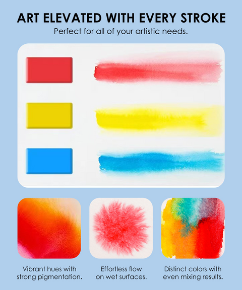 Foldable Watercolor Set of 56 with Water Brush Pen