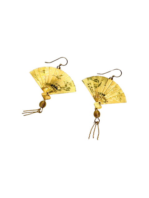 Antique Gold Fan Earring
