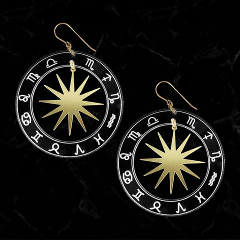 Phantom Zodiac Hoop Earrings