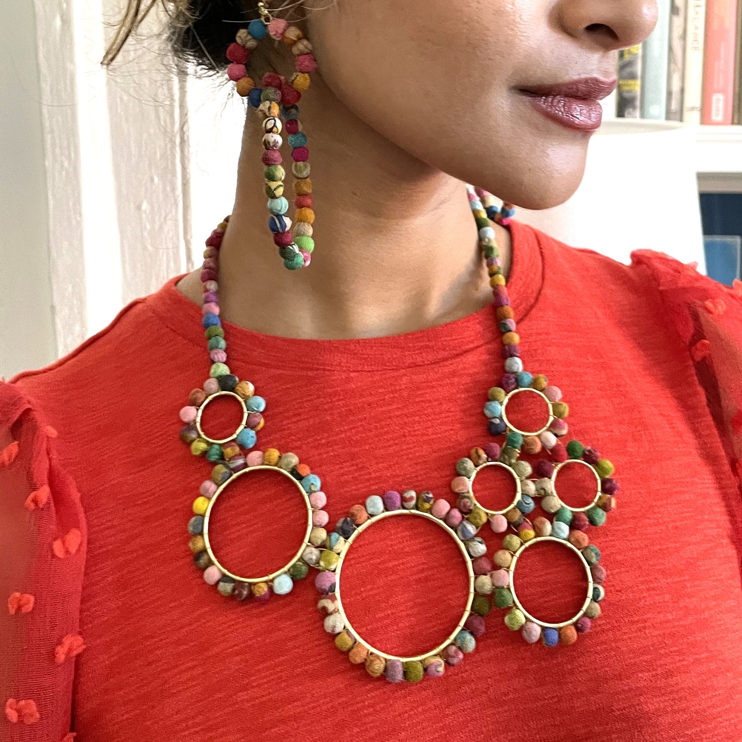 Kantha Spherical Necklace