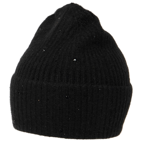 Juliet Rib Knit Beanie with Rhinestones