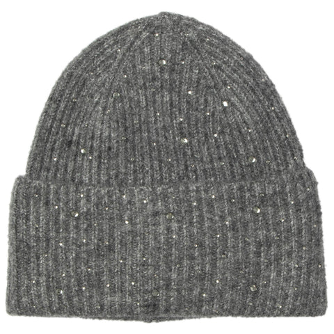 Juliet Rib Knit Beanie with Rhinestones