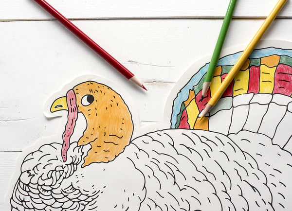 Die Cut Coloring Turkey Placemat