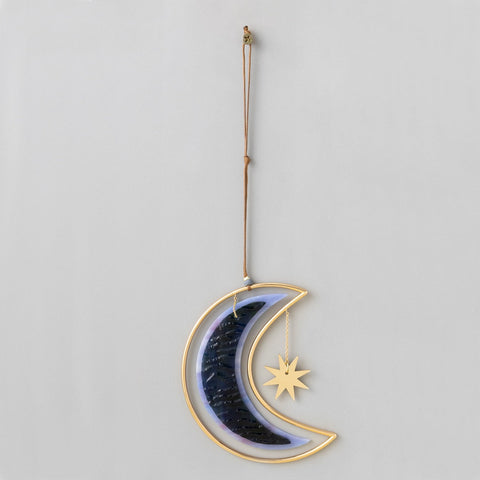 Stained Glass Light Catcher with moon star design