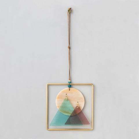 Stained Glass Light Catcher with a sunset mountains design