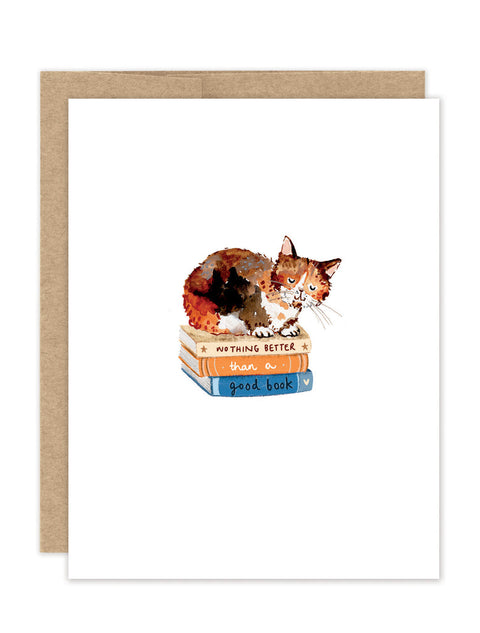 Cat & Books Boxed Notecard