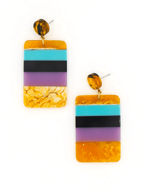 Mod Resin Color Block Earring