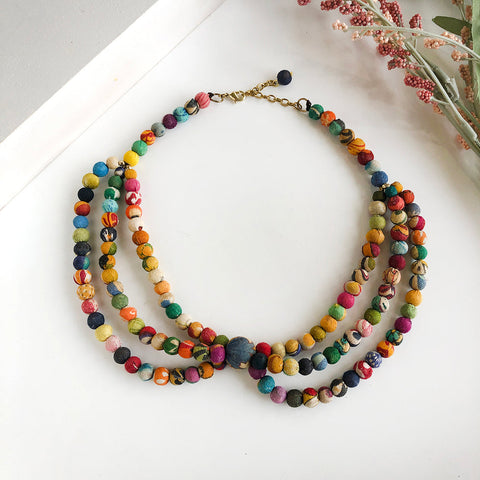 Kantha Portrait Necklace