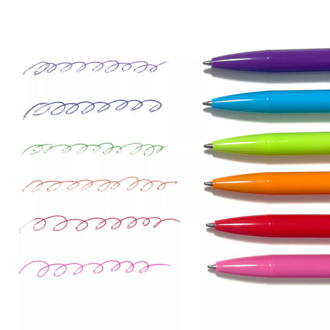 Bright Writers: Colored Ink Ballpoint Pens Set of 6