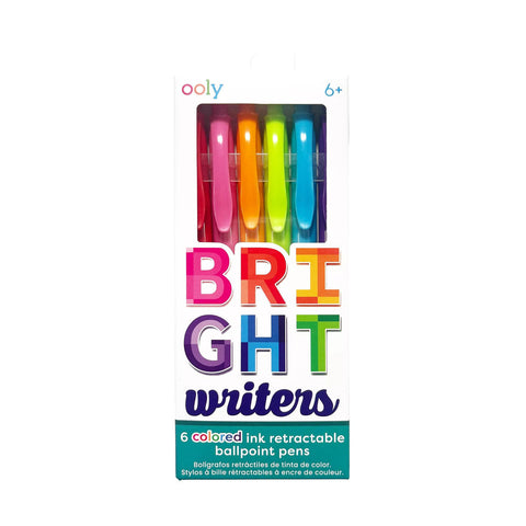 Bright Writers: Colored Ink Ballpoint Pens Set of 6