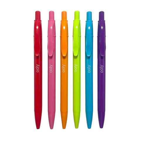 Bright Writers: Colored Ink Ballpoint Pens Set of 6