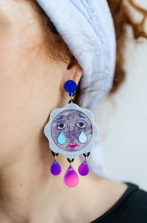 Crying Sun Laughing Moon Earring - Mint Museum Store