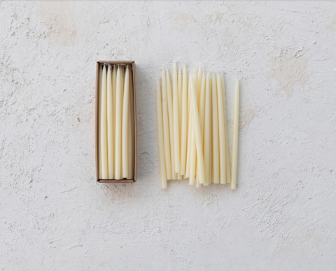 Unscented Thin Taper Candles Set of 24