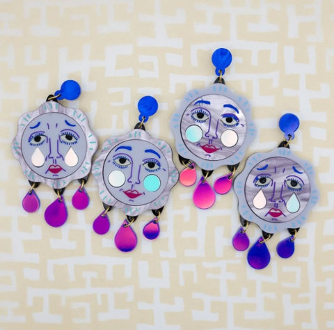 Crying Sun Laughing Moon Earring