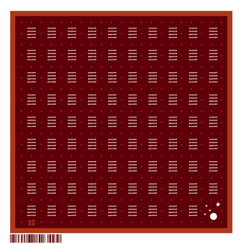 Red with white dot pattern bandana on a white background