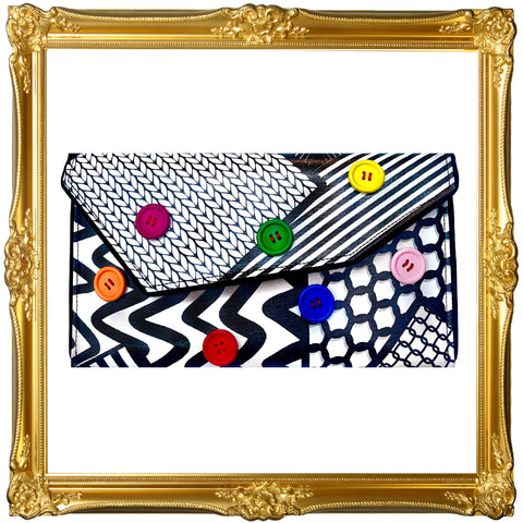 Candy Buttons Crossbody Clutch Bag - Handmade in USA