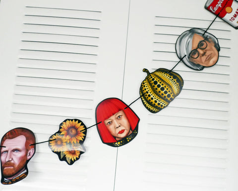 Garland/banner Iconic Artists, bunting, art party decoration