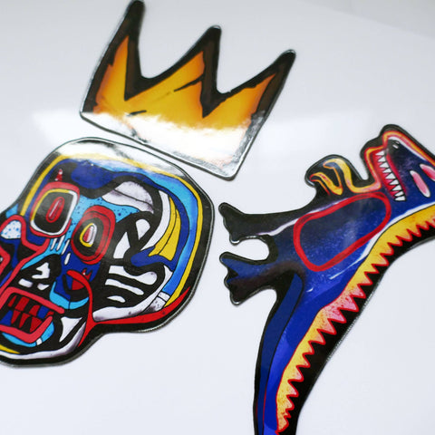 Basquiat-inspired refrigerator magnet - Skull