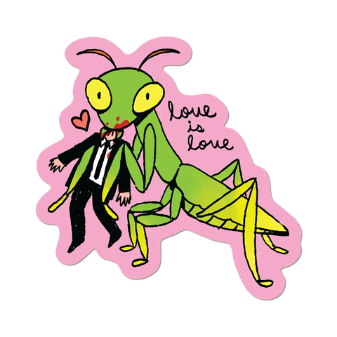 Love is Love Mantis by Apply - Die-Cut Sticker (feminishm)
