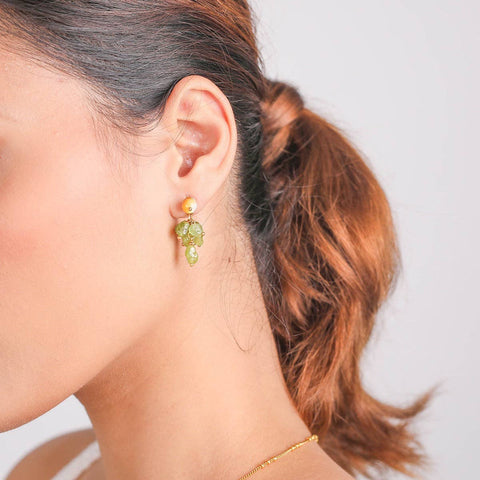 Nature Bijous Gingko and Green Earring