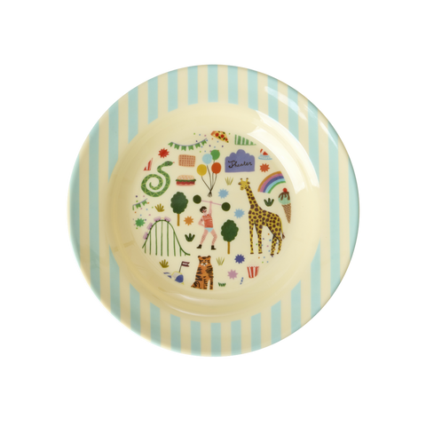 Melamine Kids Bowl | Fun Fair Mint Print