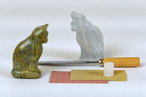 Cat Soapstone Carving Kit