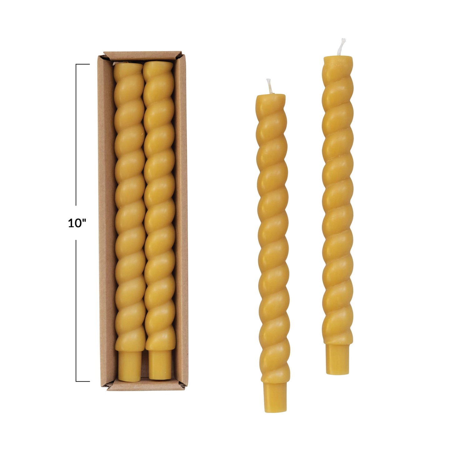 Yellow Twisted Taper Candles