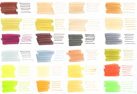 Swatches from the Tone Dual-Tip Markers