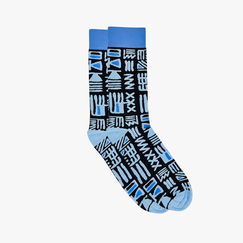 Tribal Blue Socks - Mint Museum Store