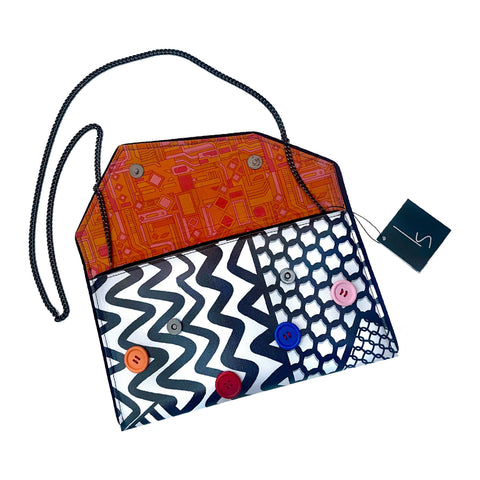 Candy Buttons Crossbody Clutch Bag - Handmade in USA
