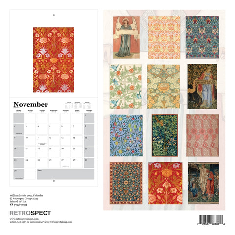 William Morris Wall Calendar 2025