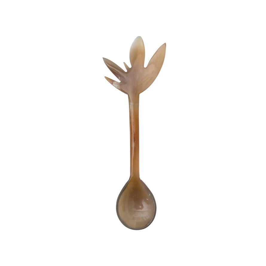 Horn Spoon with Leaf