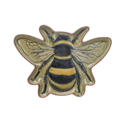 Stoneware Bee Plate in a white background