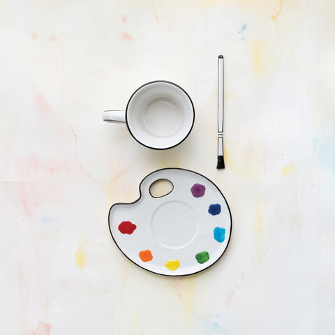 Ceramic Paint Palette Saucer with Teacup - Mint Museum Store